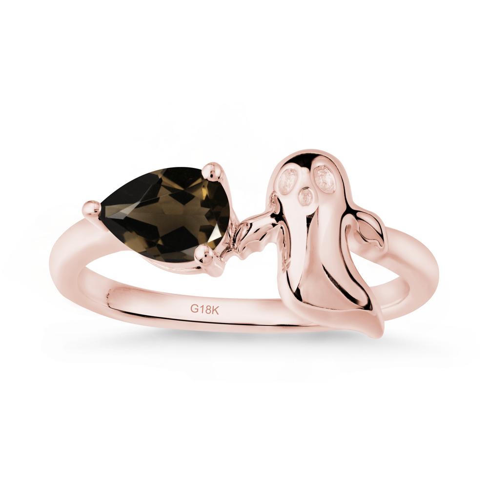 Halloween Ghost Smoky Quartz Ring - LUO Jewelry #metal_18k rose gold