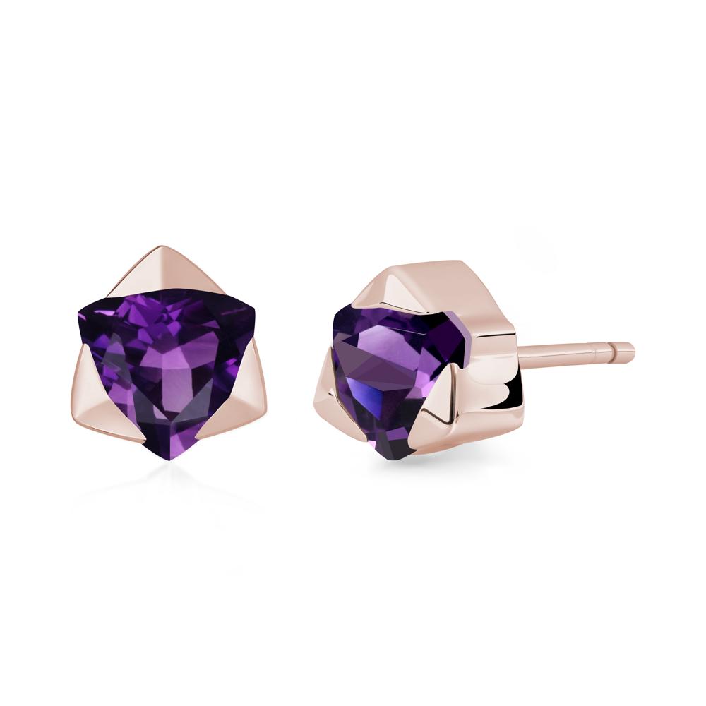 Amethyst Magen David Earrings - LUO Jewelry #metal_14k rose gold