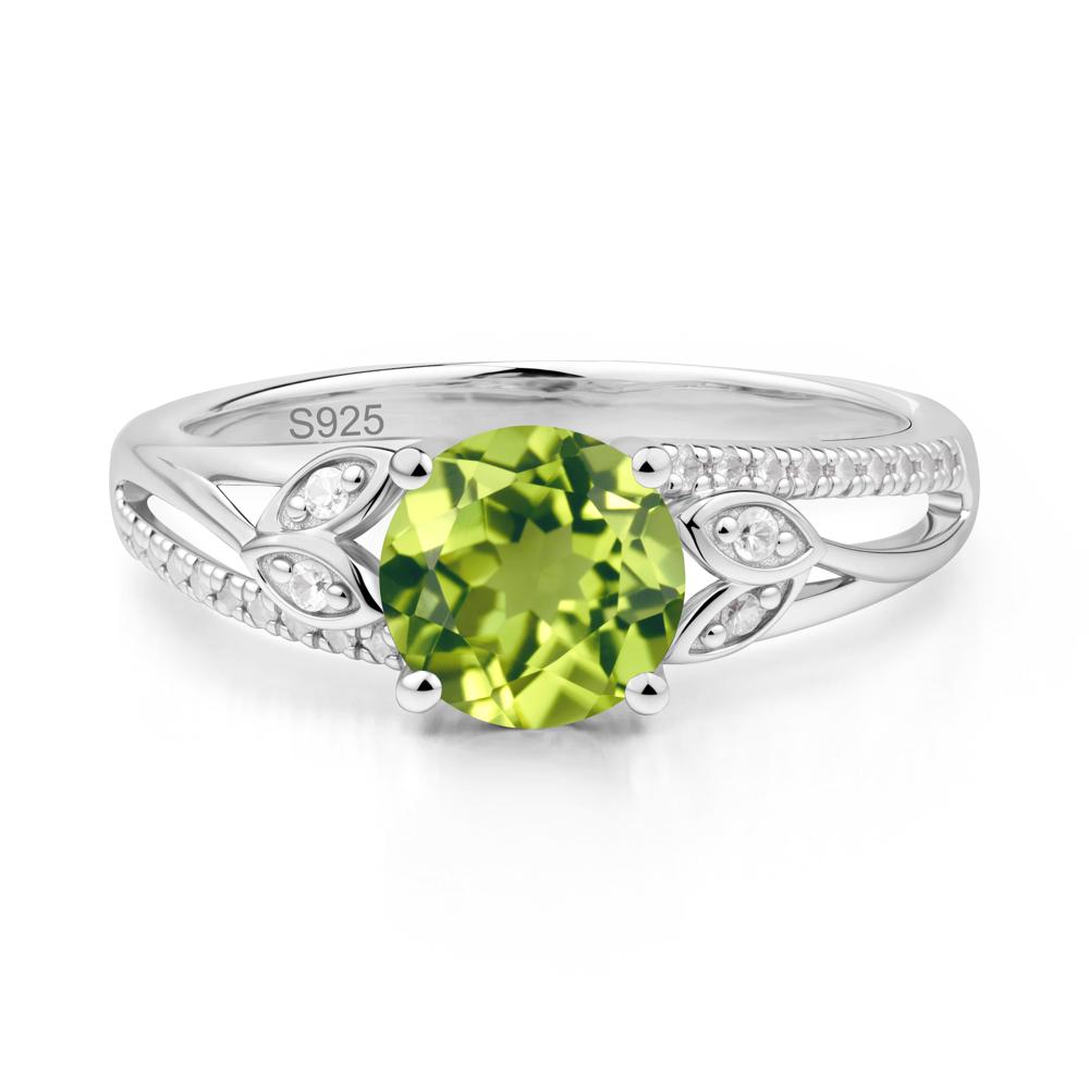 Leaf Inspired Peridot Engagement Ring - LUO Jewelry #metal_sterling silver