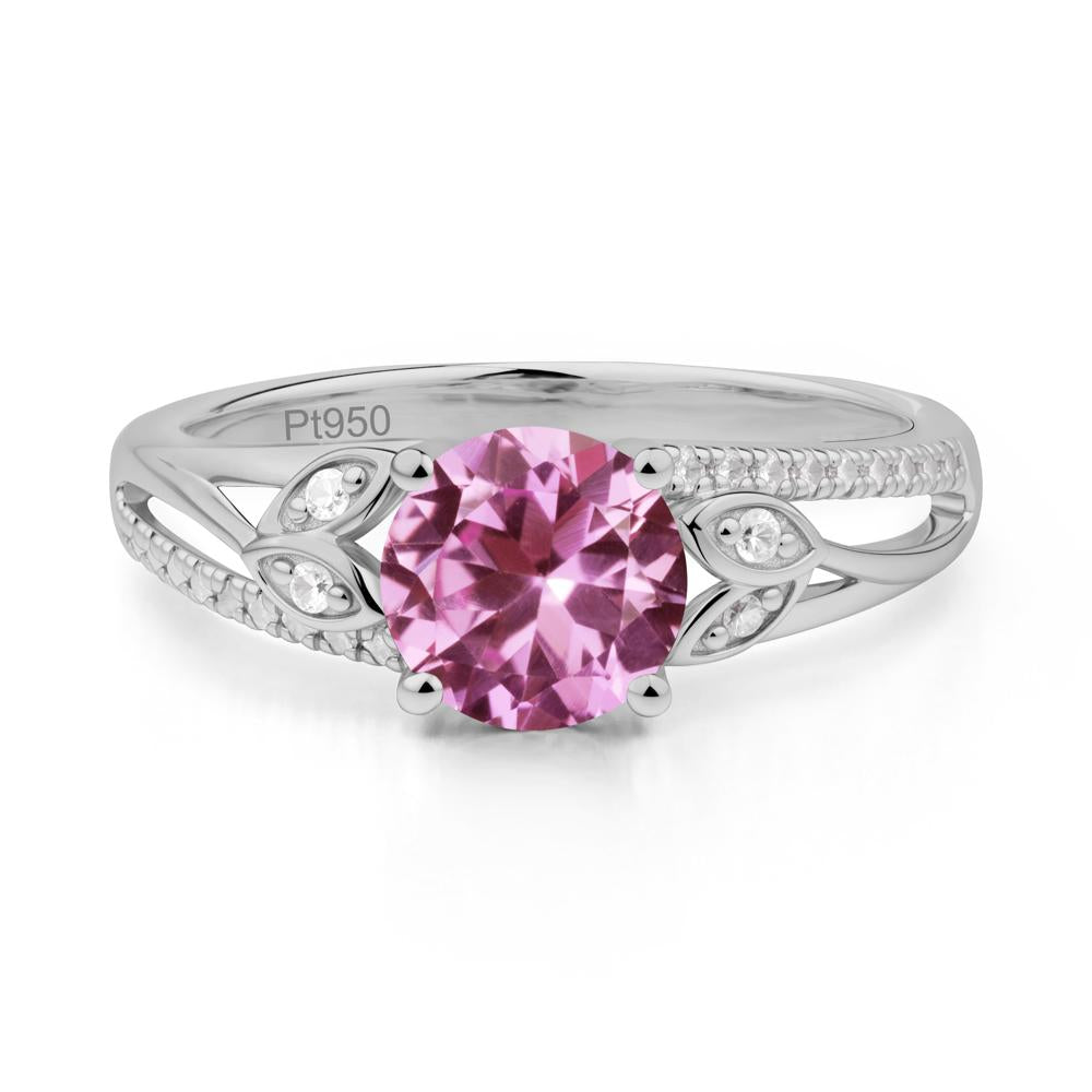 Leaf Inspired Pink Sapphire Engagement Ring - LUO Jewelry #metal_platinum