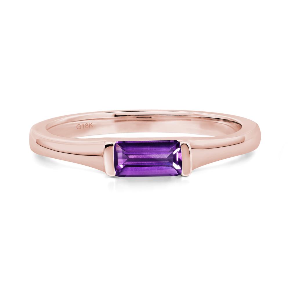 Amethyst Baguette Ring - LUO Jewelry #metal_18k rose gold