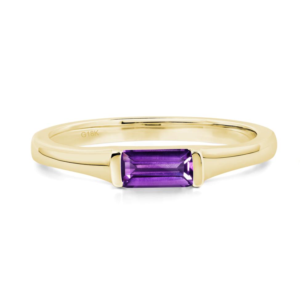 Amethyst Baguette Ring - LUO Jewelry #metal_18k yellow gold