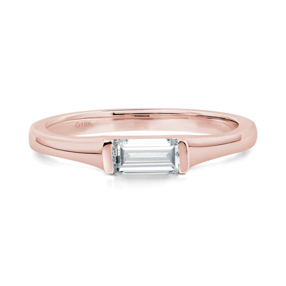 Diamond Baguette Ring - LUO Jewelry #metal_18k rose gold