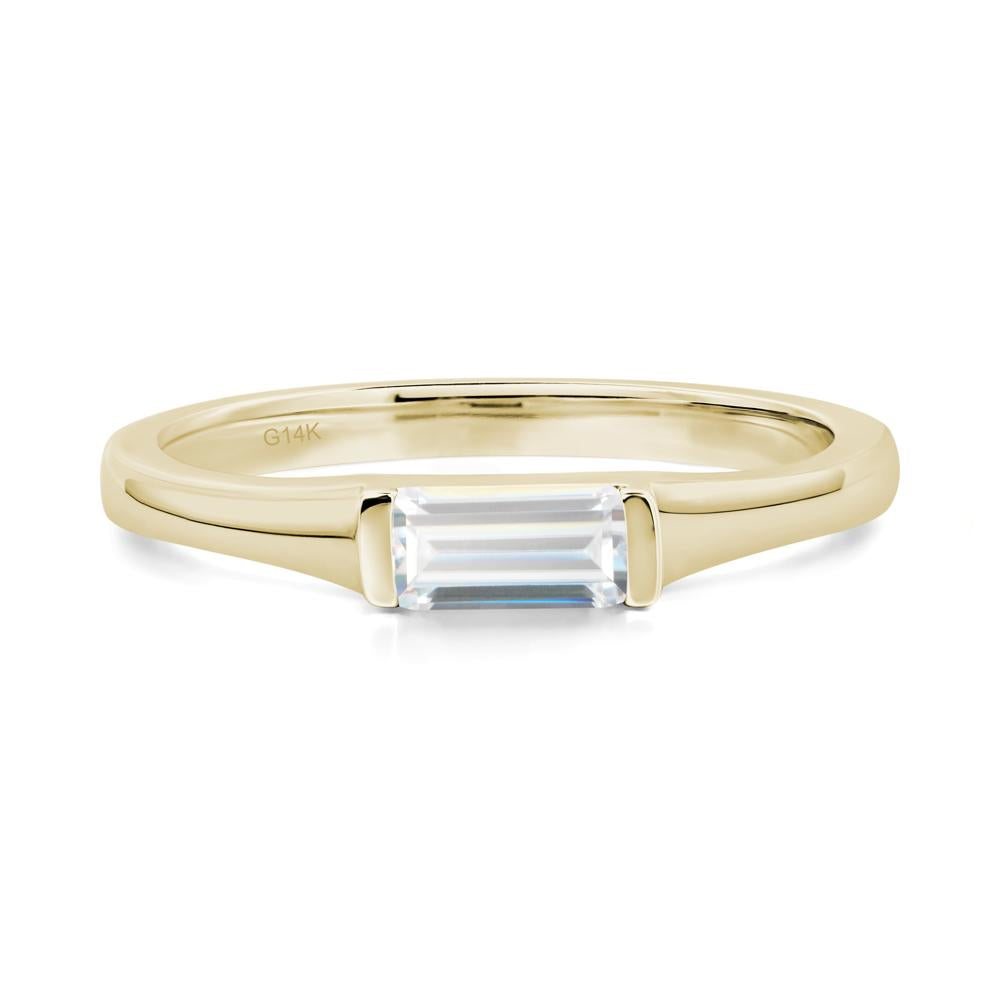 Moissanite Baguette Ring - LUO Jewelry #metal_14k yellow gold