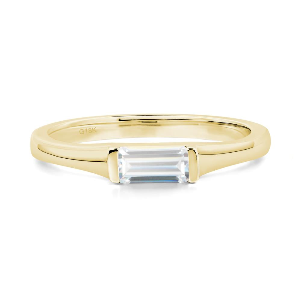Moissanite Baguette Ring - LUO Jewelry #metal_18k yellow gold