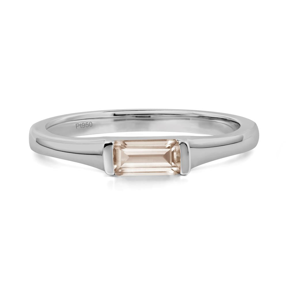 Morganite Baguette Ring - LUO Jewelry #metal_platinum
