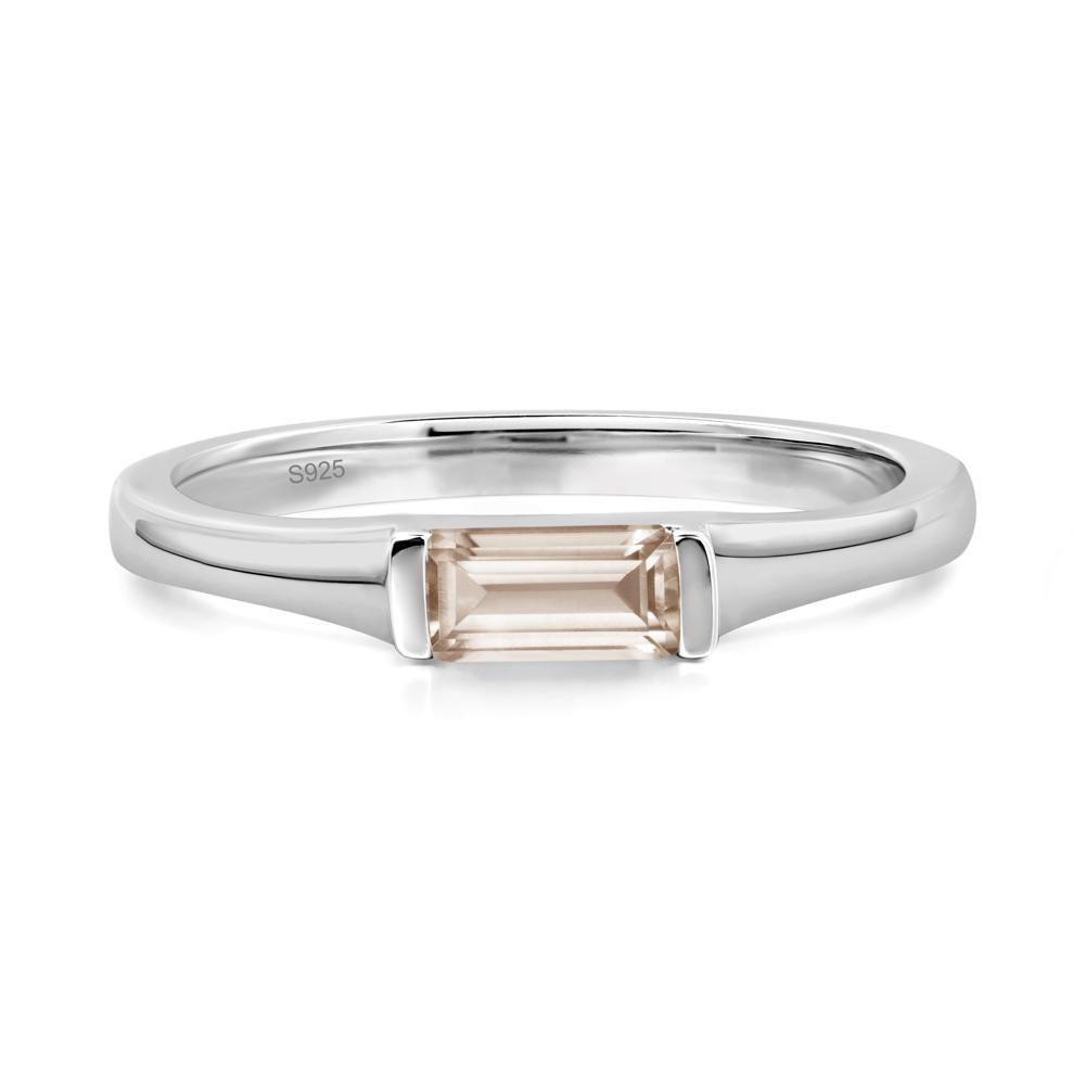 Morganite Baguette Ring - LUO Jewelry #metal_sterling silver