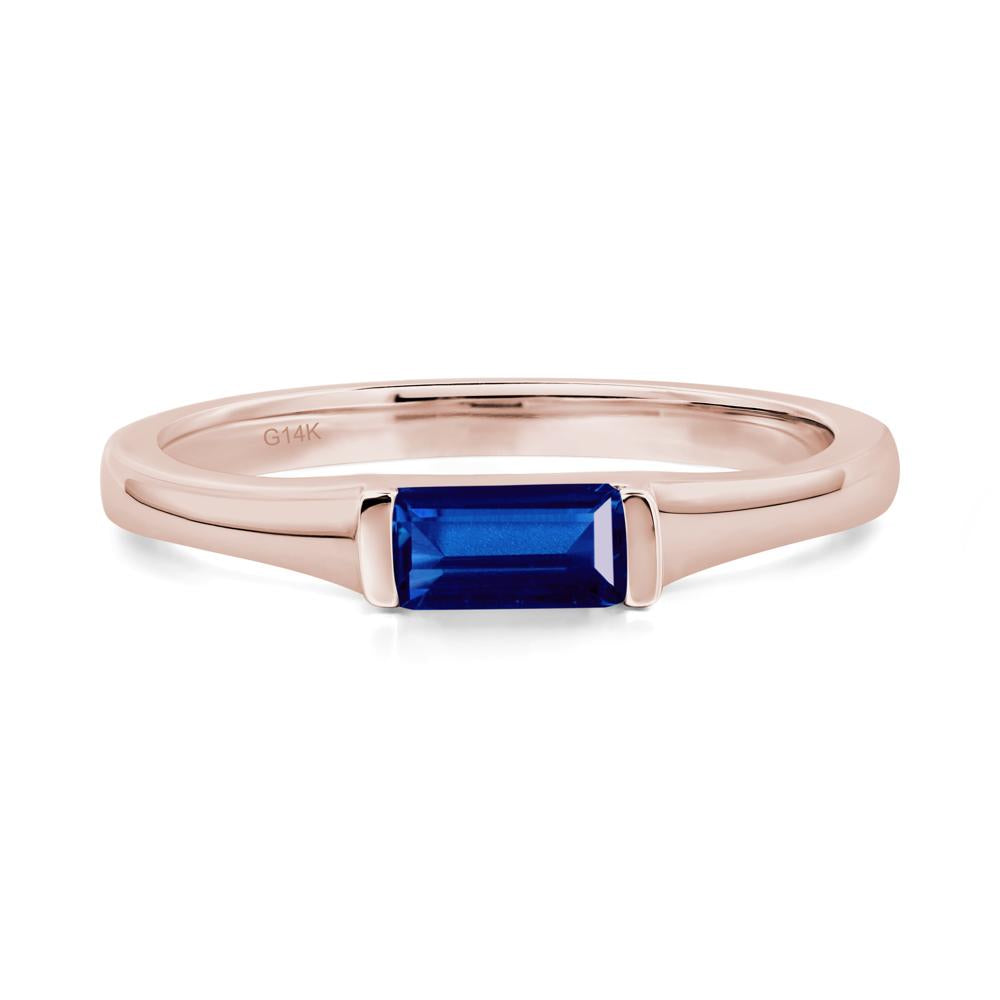 Sapphire Baguette Ring - LUO Jewelry #metal_14k rose gold