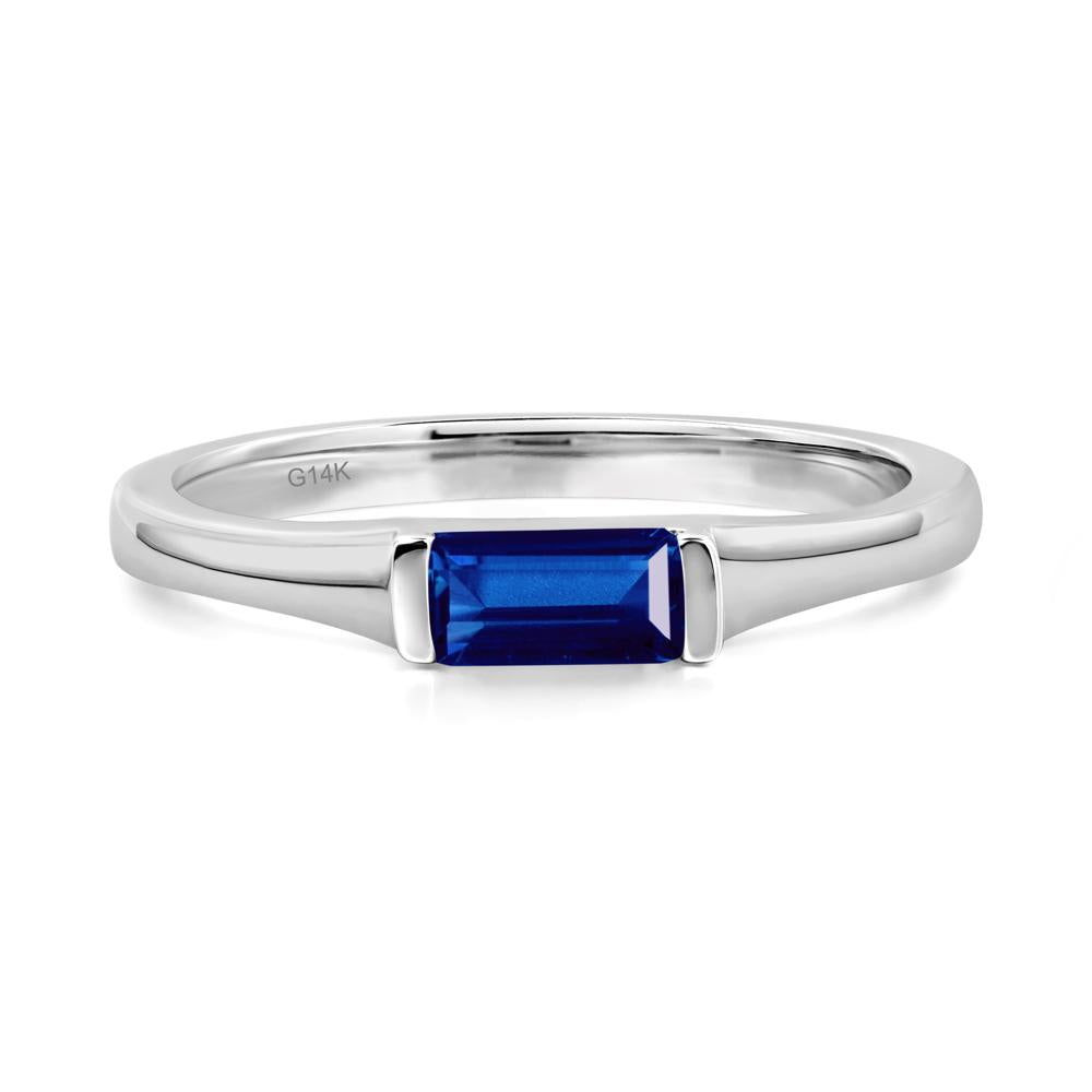 Sapphire Baguette Ring - LUO Jewelry #metal_14k white gold