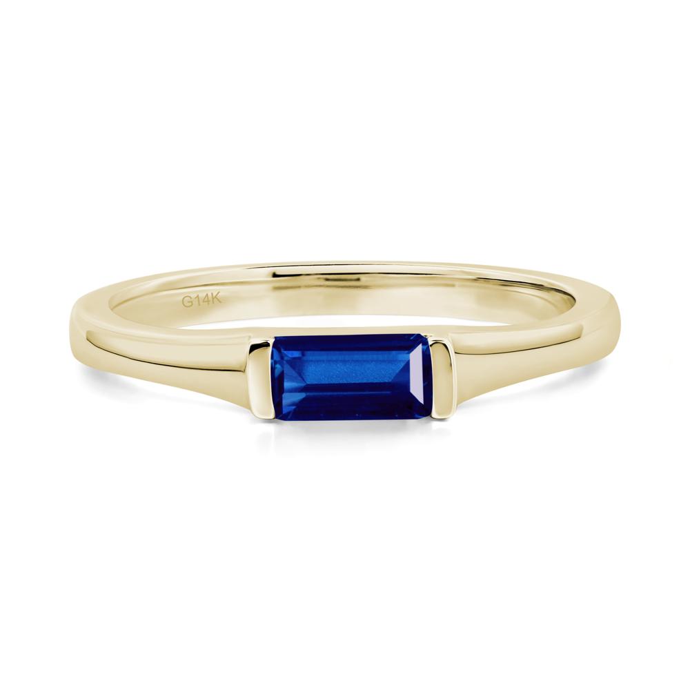 Sapphire Baguette Ring - LUO Jewelry #metal_14k yellow gold