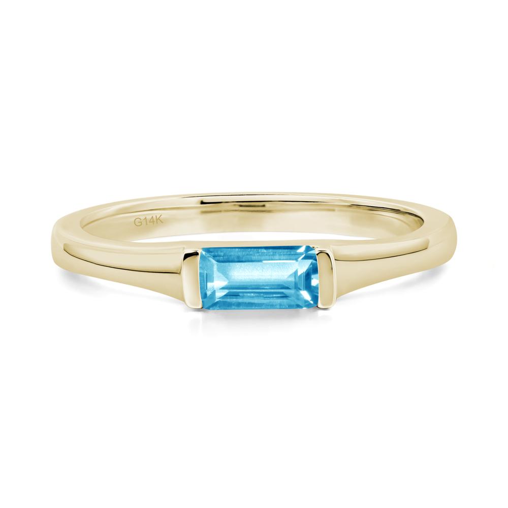 Swiss Blue Topaz Baguette Ring - LUO Jewelry #metal_14k yellow gold