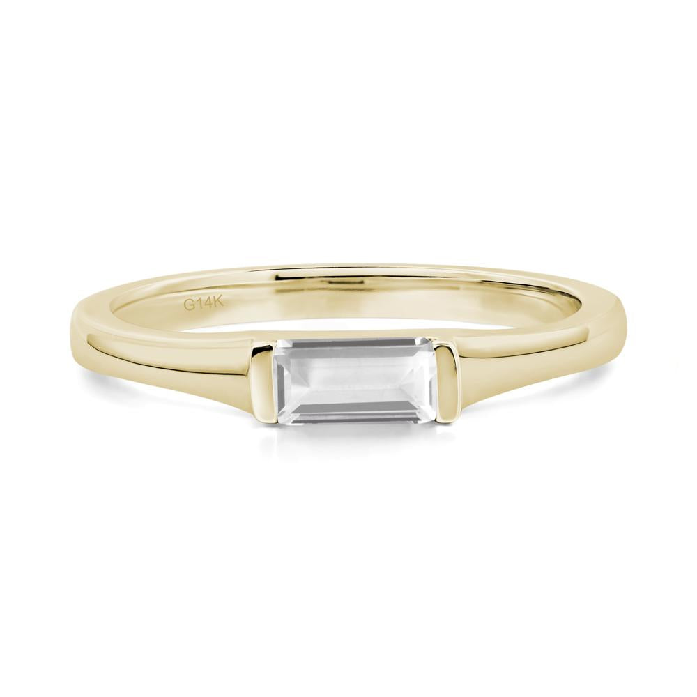 White Topaz Baguette Ring - LUO Jewelry #metal_14k yellow gold