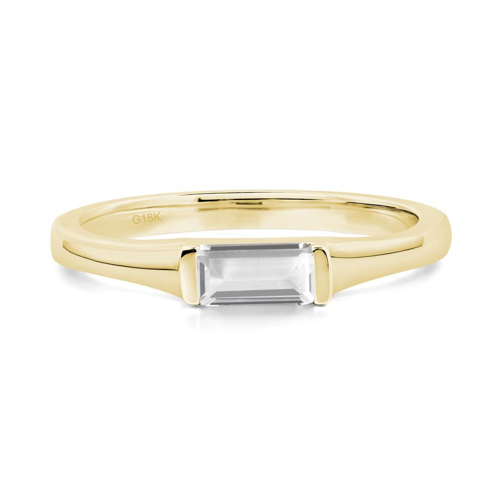 White Topaz Baguette Ring - LUO Jewelry #metal_18k yellow gold