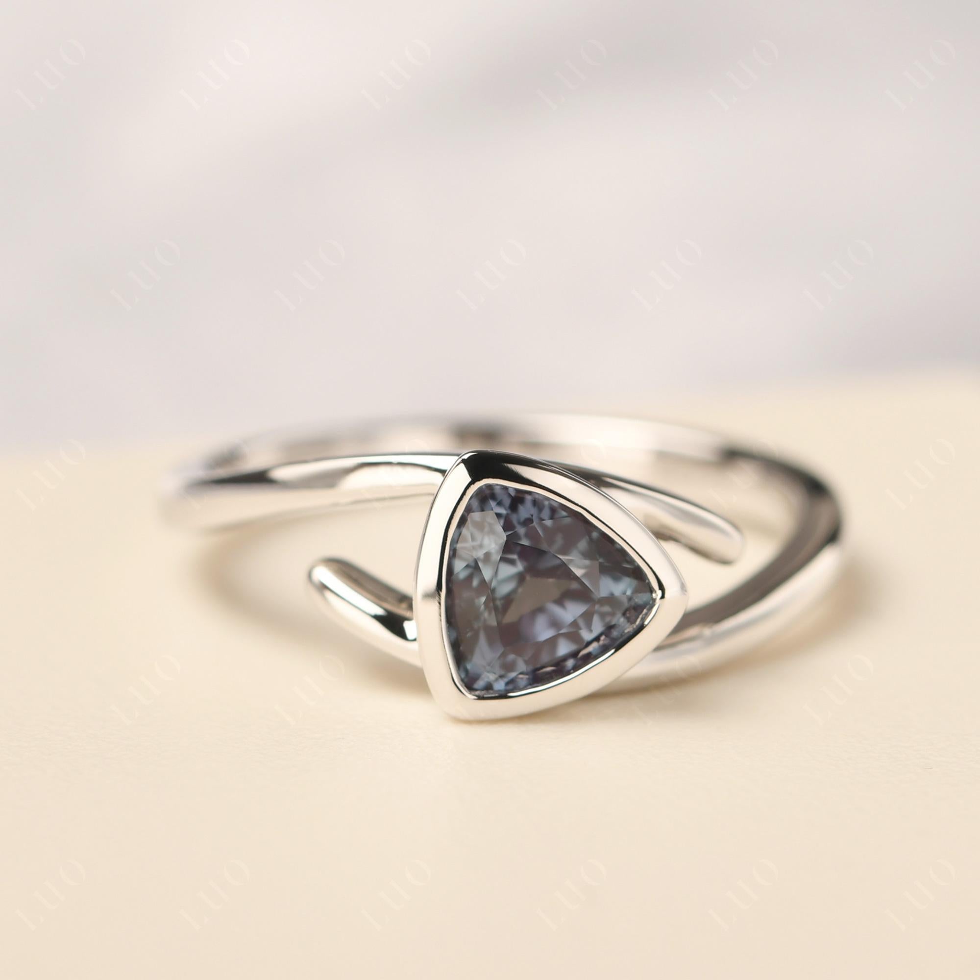 Bezel Set Alexandrite Ring - LUO Jewelry 