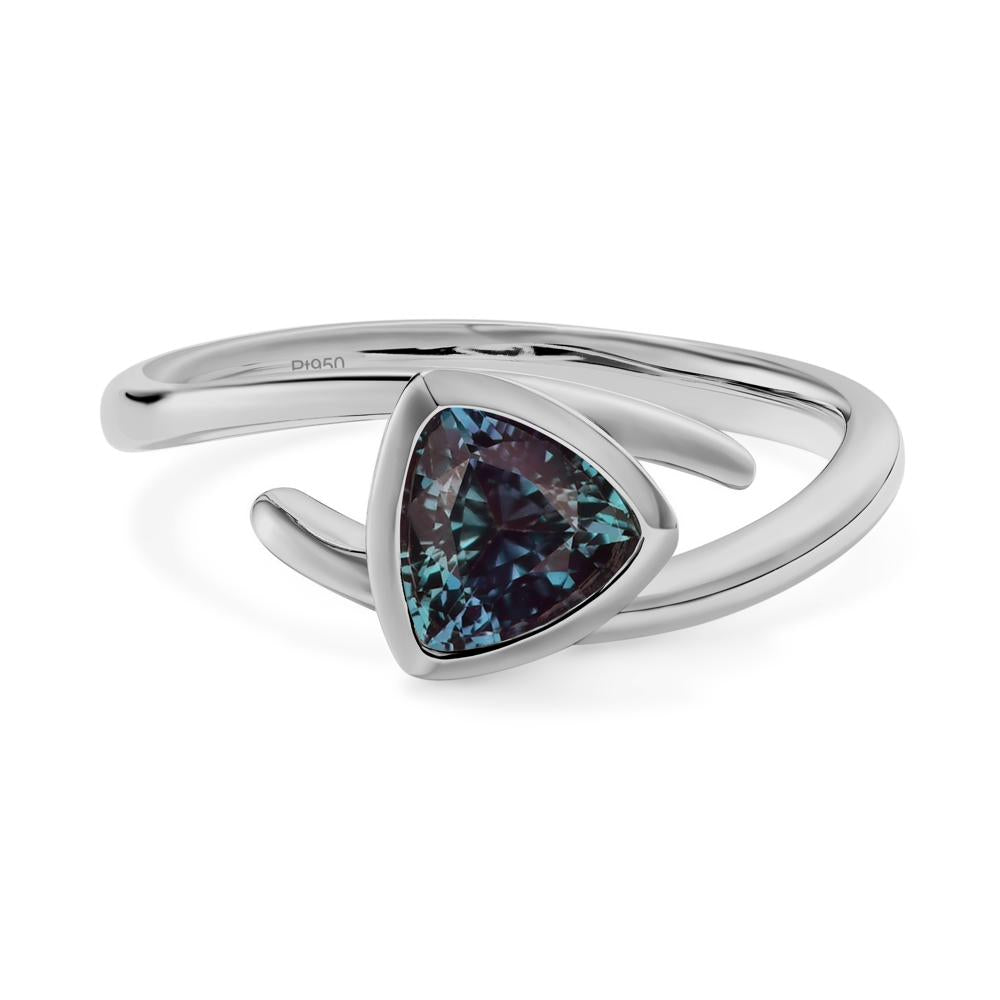 Bezel Set Alexandrite Ring - LUO Jewelry #metal_platinum