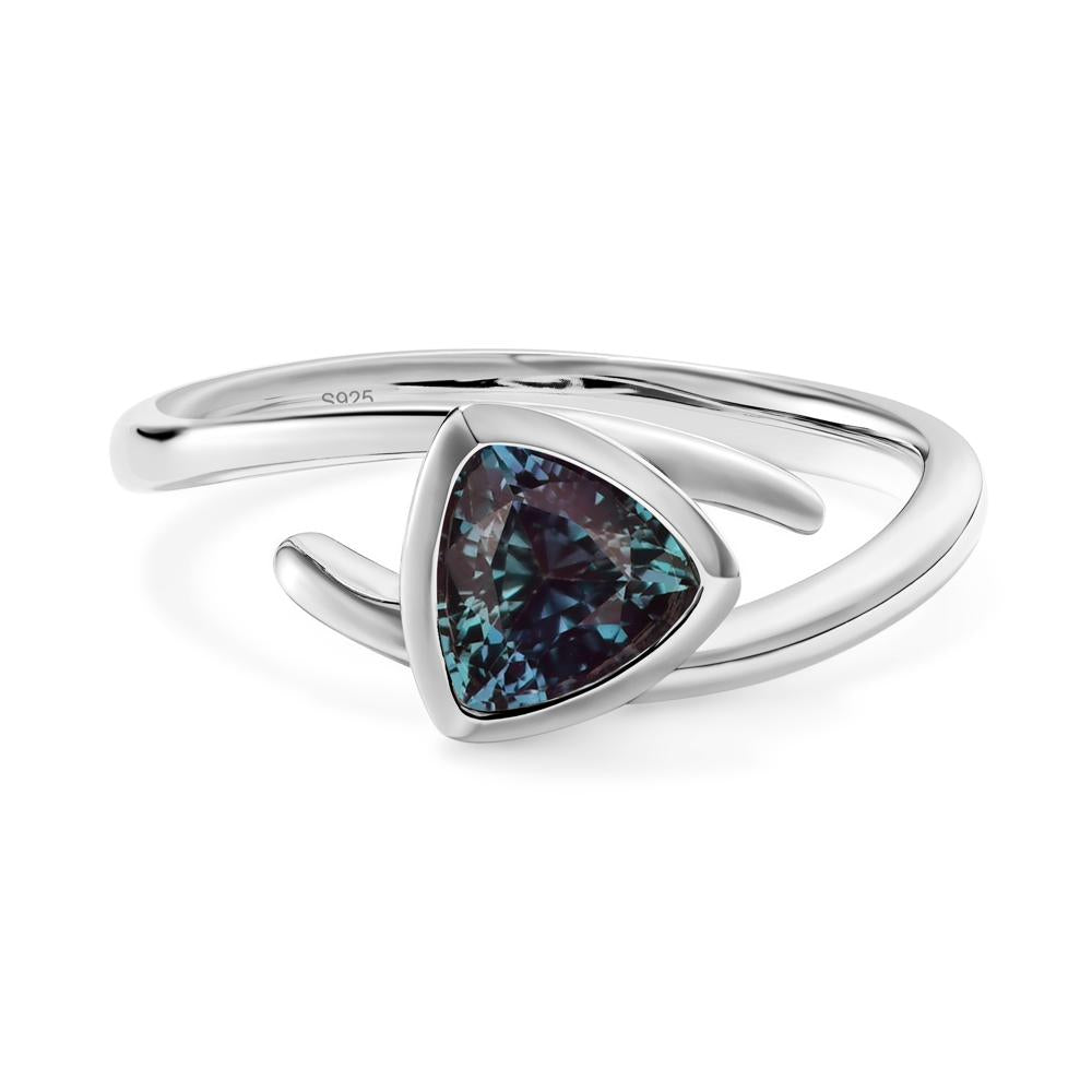 Bezel Set Alexandrite Ring - LUO Jewelry #metal_sterling silver