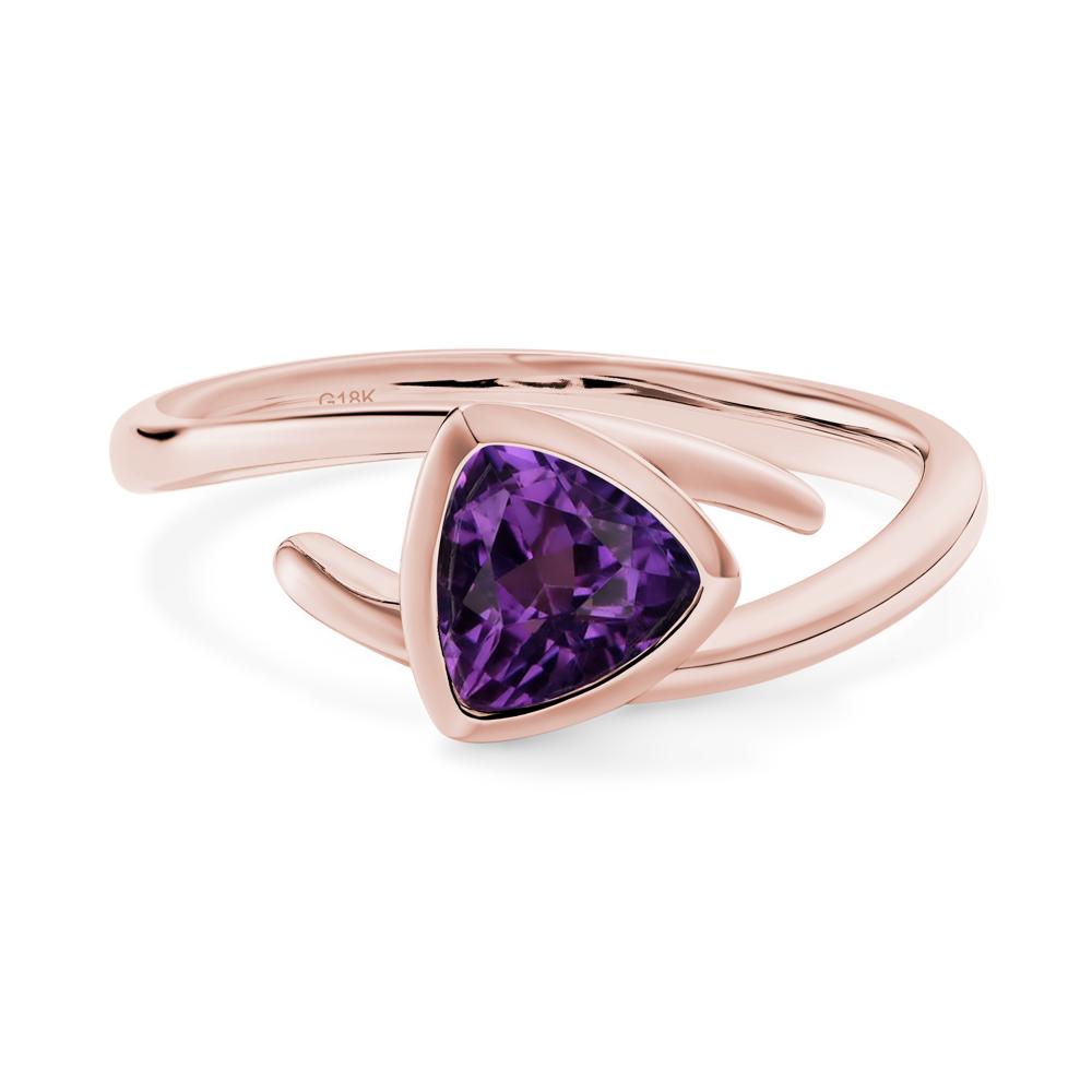 Bezel Set Amethyst Ring - LUO Jewelry #metal_18k rose gold