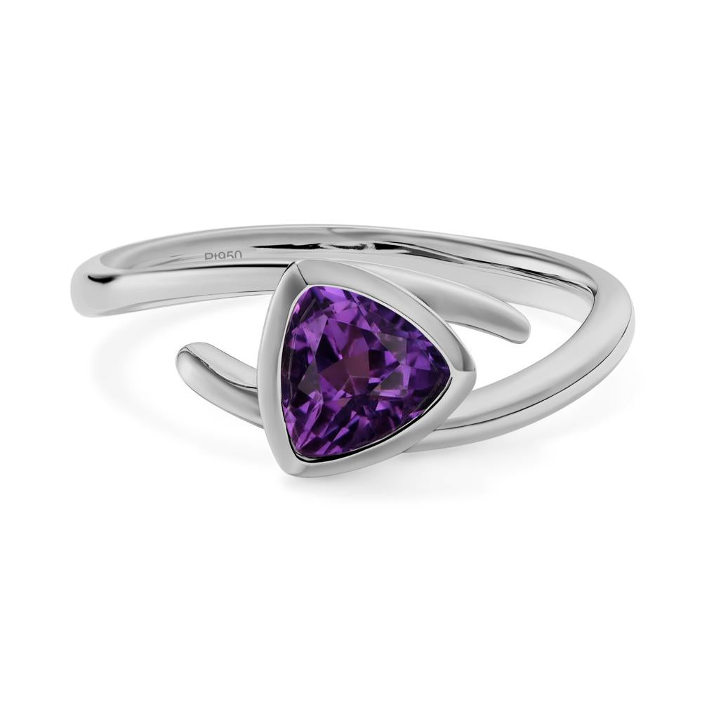 Bezel Set Amethyst Ring - LUO Jewelry #metal_platinum