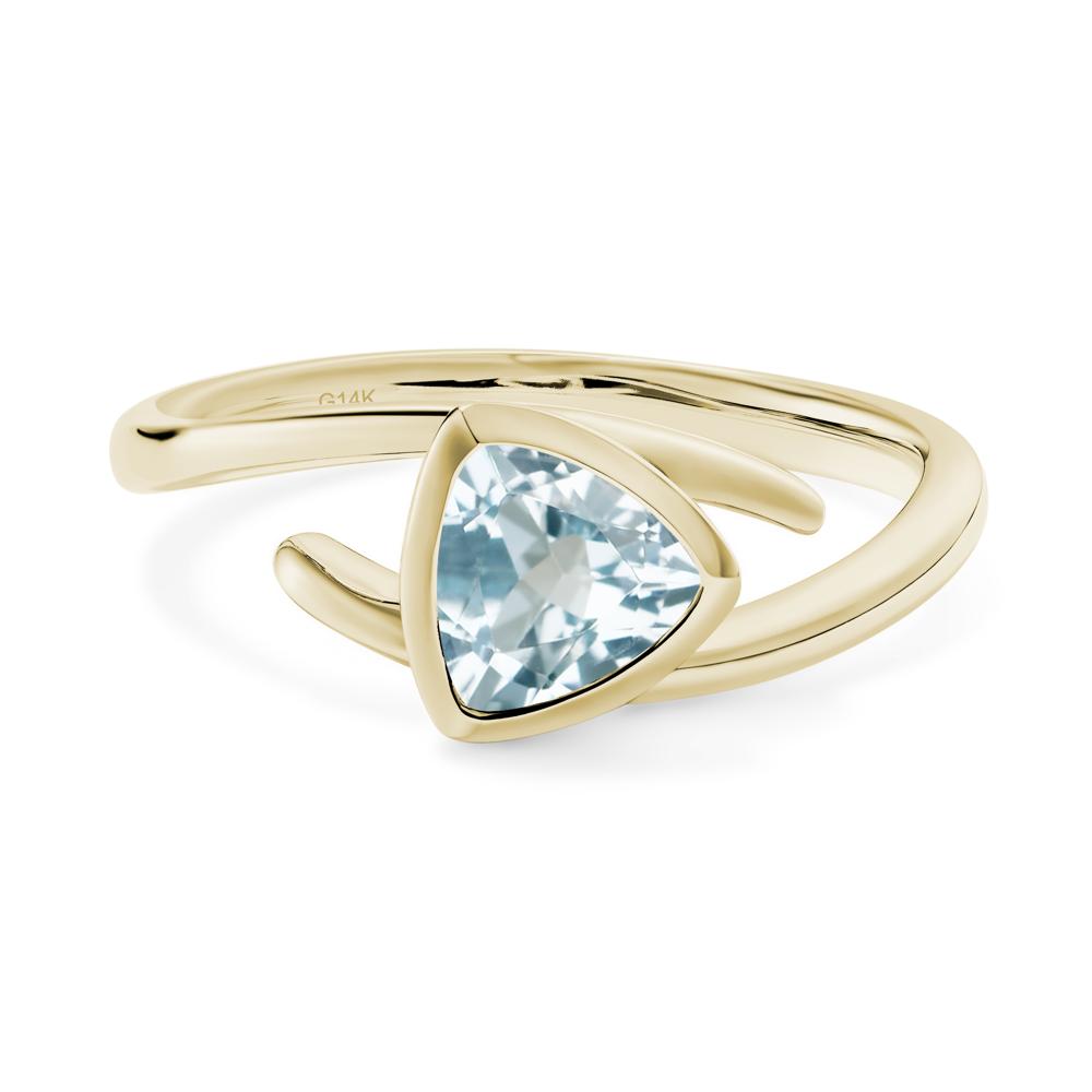 Bezel Set Aquamarine Ring - LUO Jewelry #metal_14k yellow gold