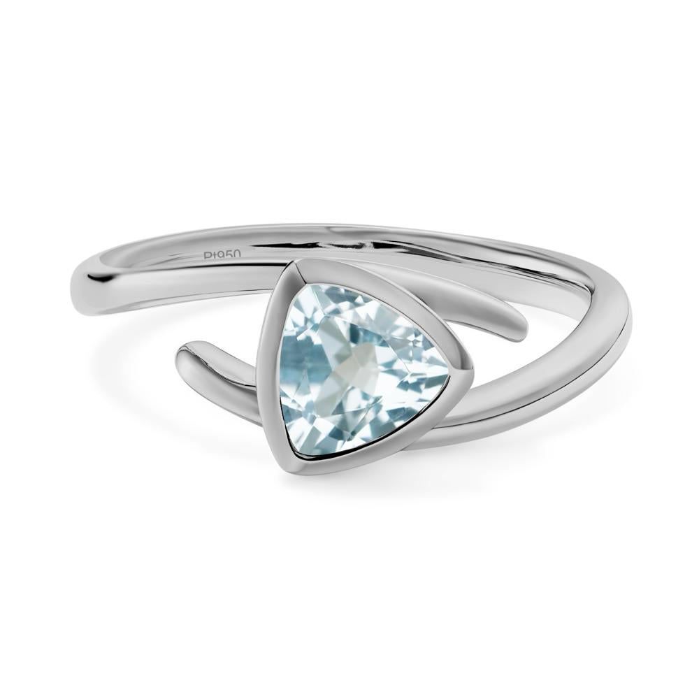 Bezel Set Aquamarine Ring - LUO Jewelry #metal_platinum