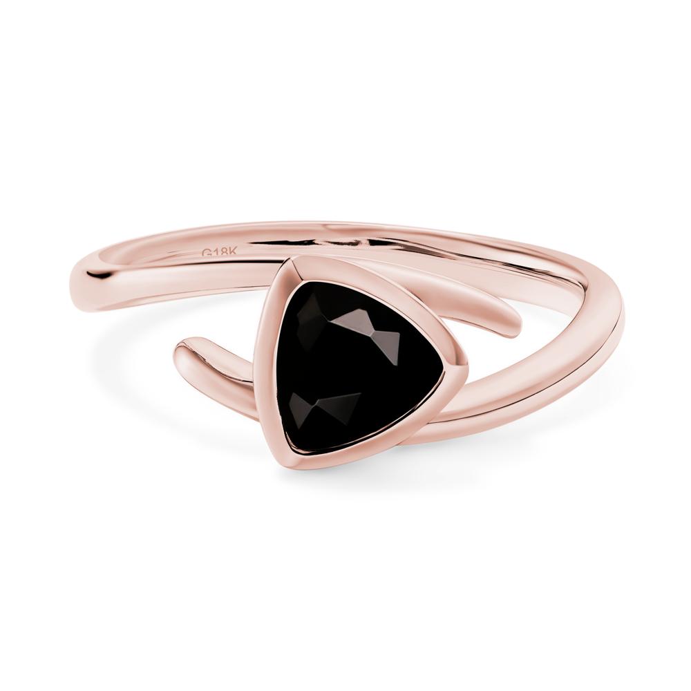 Bezel Set Black Spinel Ring - LUO Jewelry #metal_18k rose gold