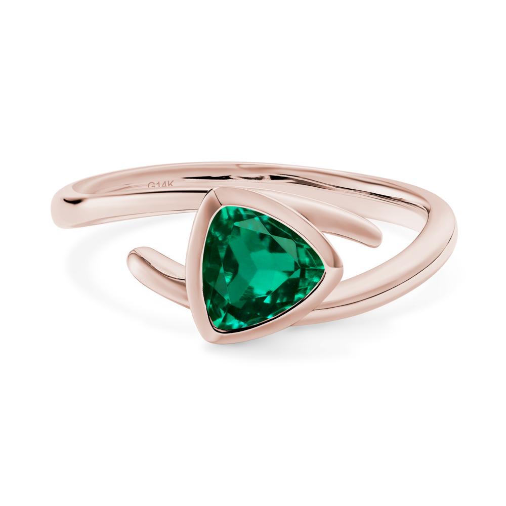 Bezel Set Emerald Ring - LUO Jewelry #metal_14k rose gold