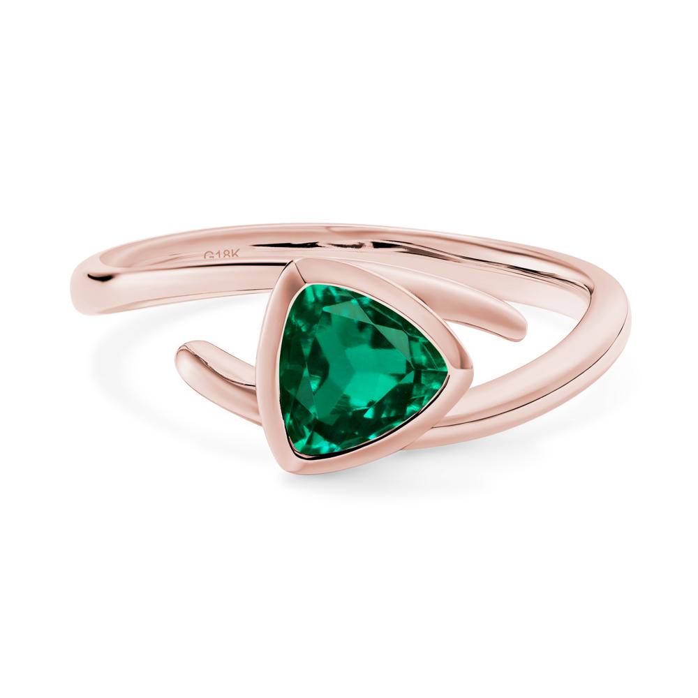 Bezel Set Emerald Ring - LUO Jewelry #metal_18k rose gold