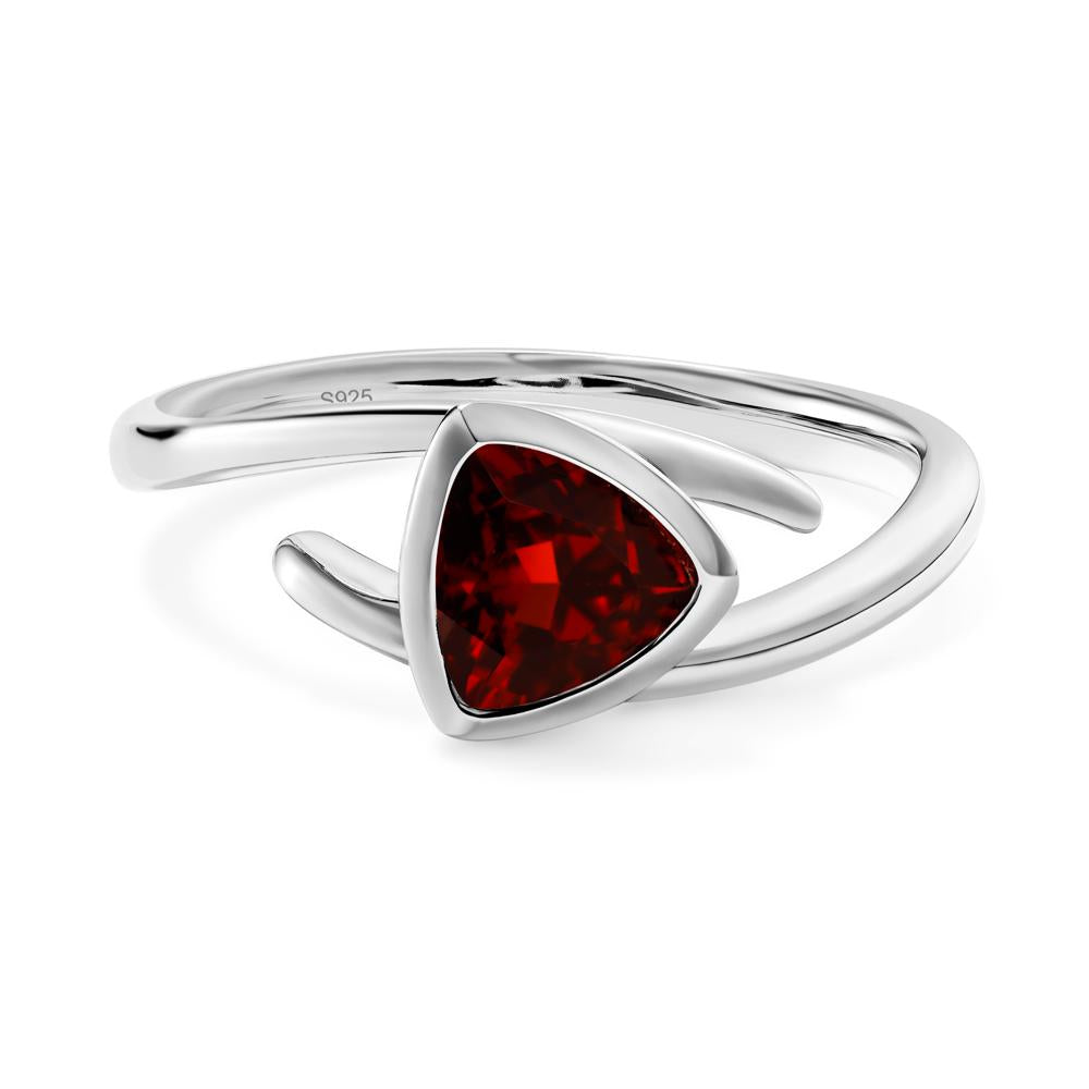Bezel Set Garnet Ring - LUO Jewelry #metal_sterling silver