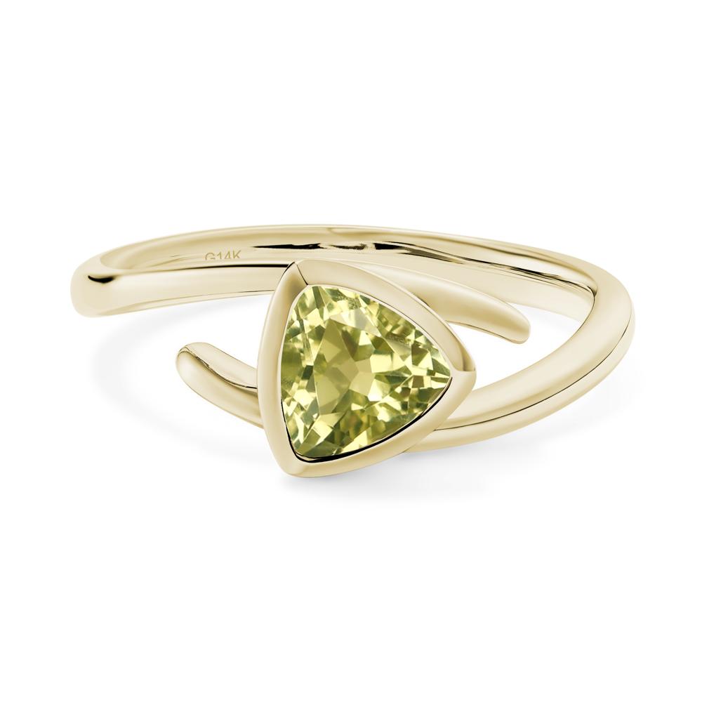 Bezel Set Lemon Quartz Ring - LUO Jewelry #metal_14k yellow gold