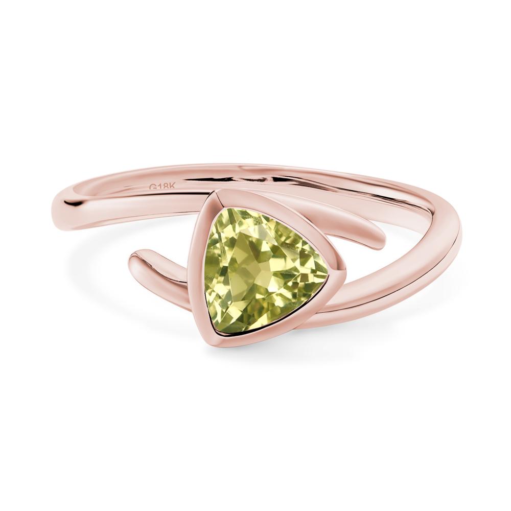 Bezel Set Lemon Quartz Ring - LUO Jewelry #metal_18k rose gold