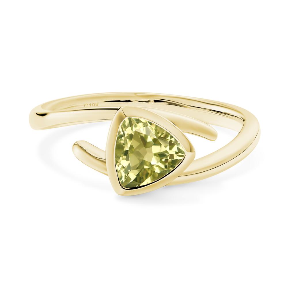 Bezel Set Lemon Quartz Ring - LUO Jewelry #metal_18k yellow gold