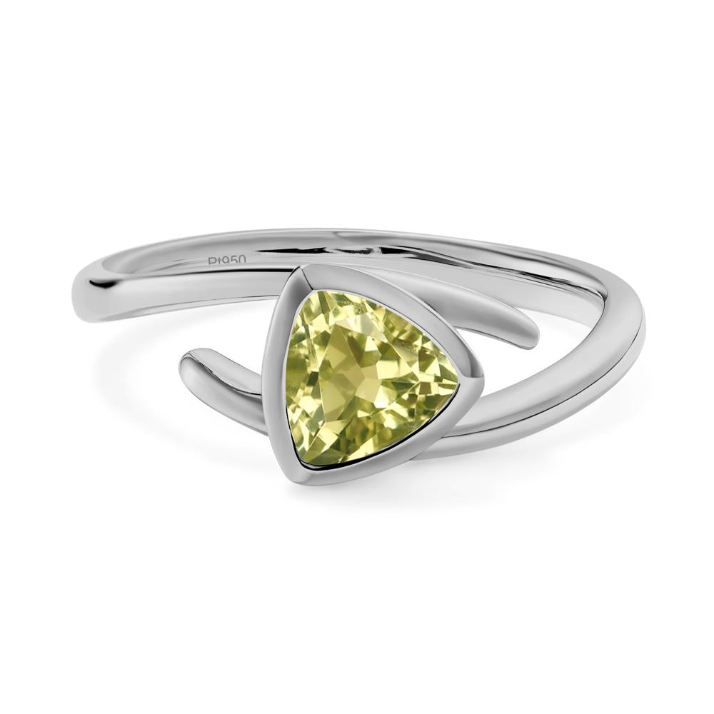 Bezel Set Lemon Quartz Ring - LUO Jewelry #metal_platinum