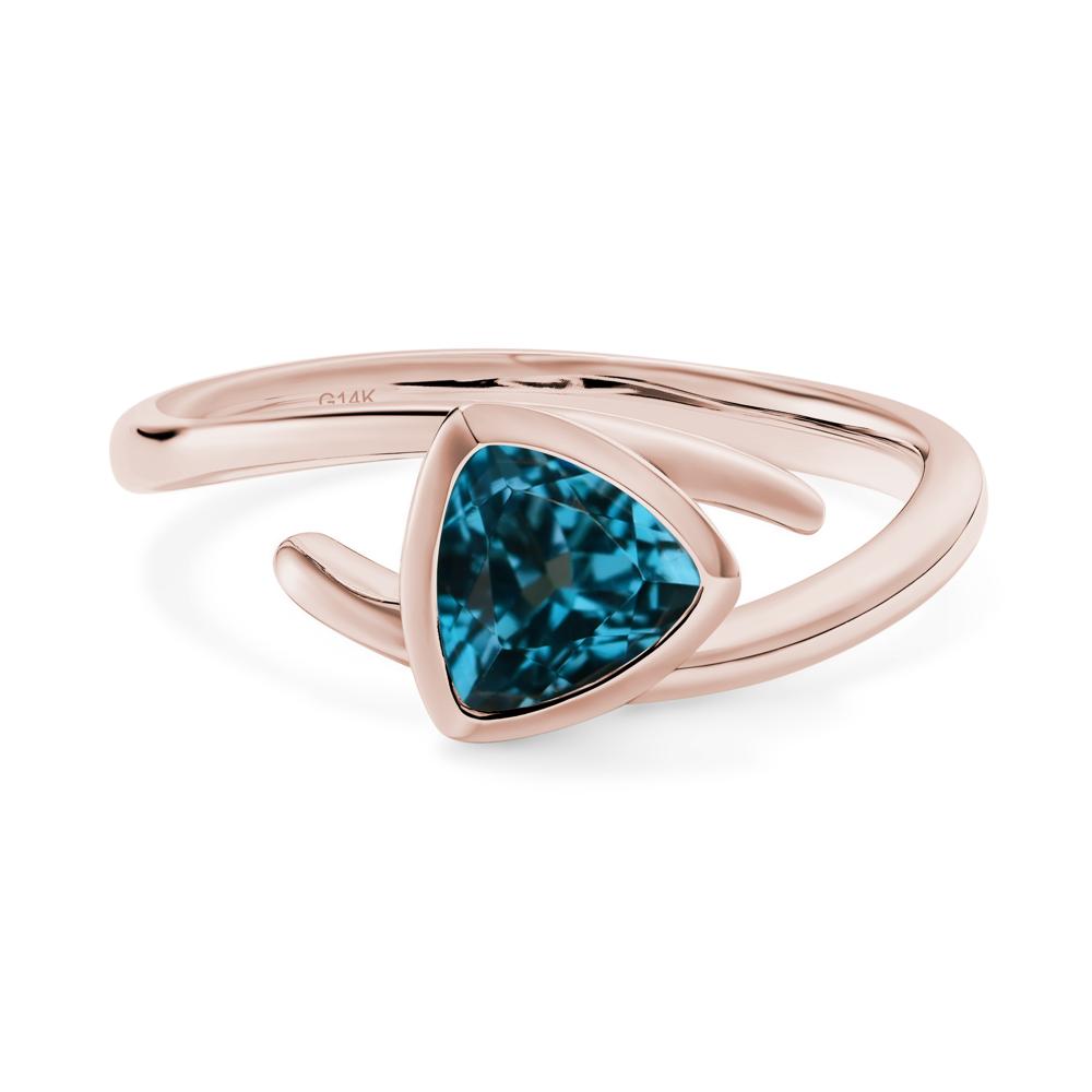 Bezel Set London Blue Topaz Ring - LUO Jewelry #metal_14k rose gold