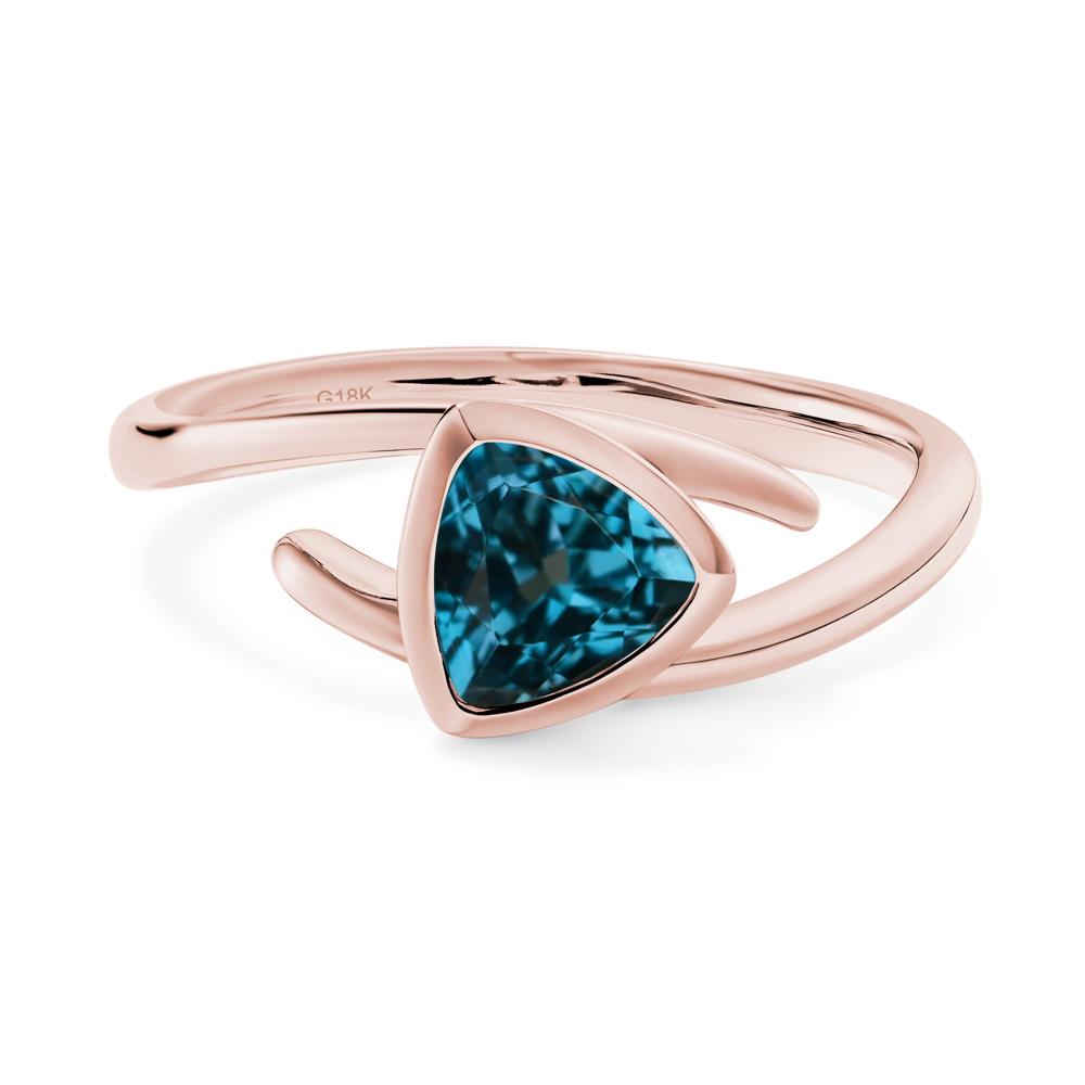 Bezel Set London Blue Topaz Ring - LUO Jewelry #metal_18k rose gold