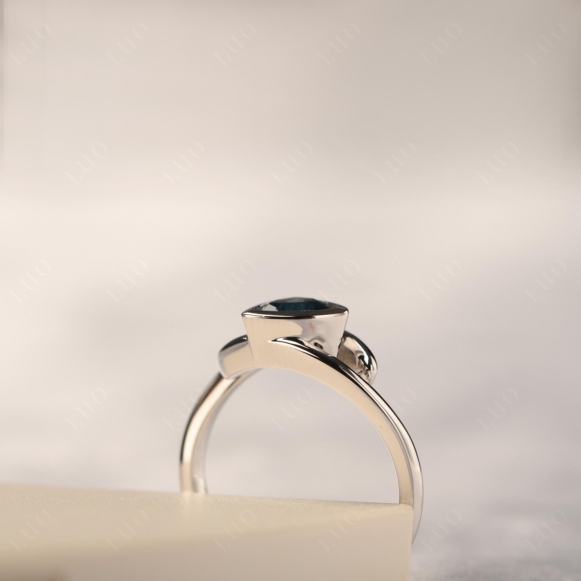 Bezel Set London Blue Topaz Ring - LUO Jewelry 