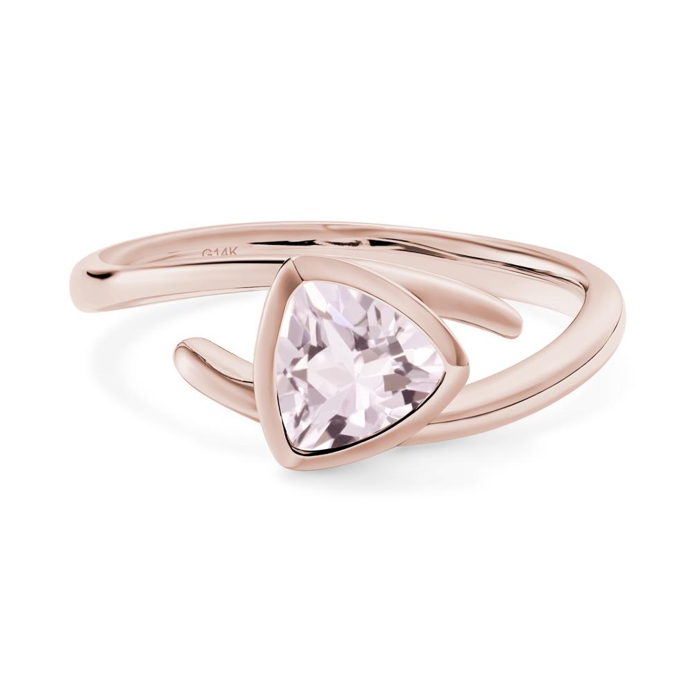Bezel Set Morganite Ring - LUO Jewelry #metal_14k rose gold