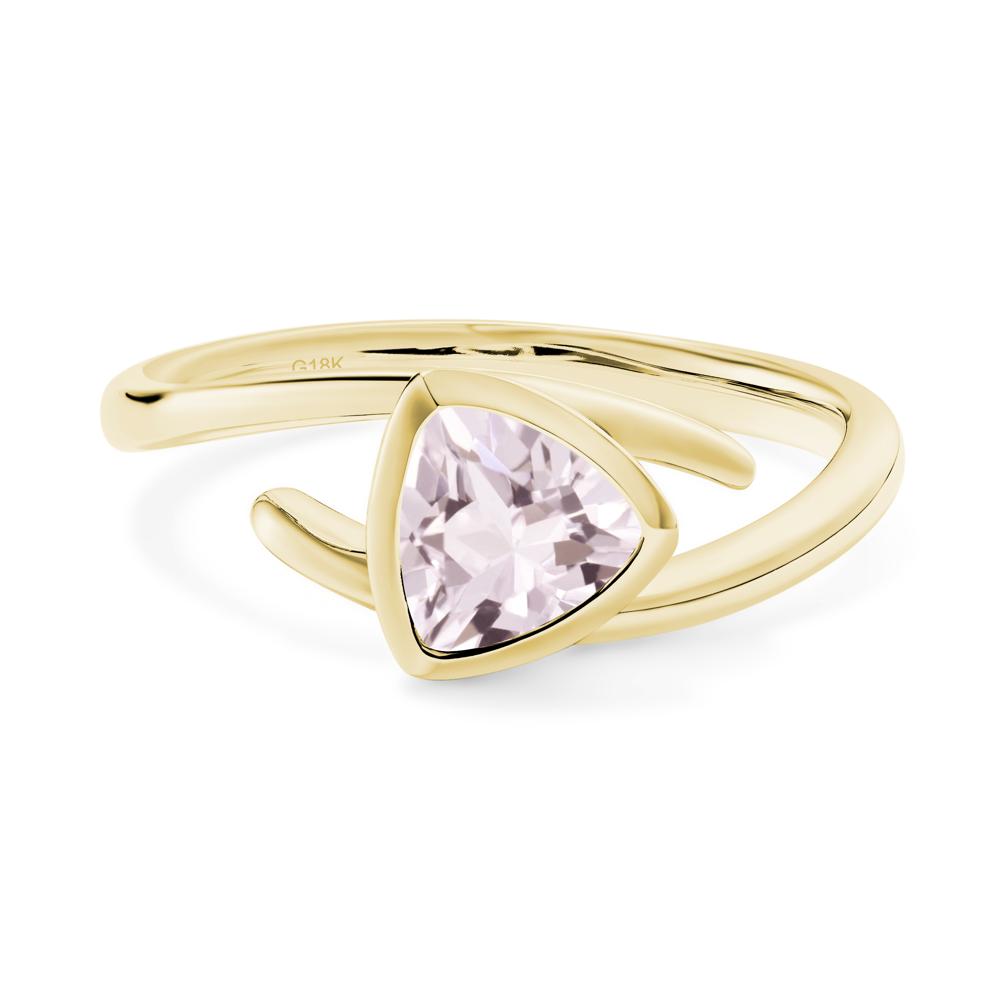 Bezel Set Morganite Ring - LUO Jewelry #metal_18k yellow gold
