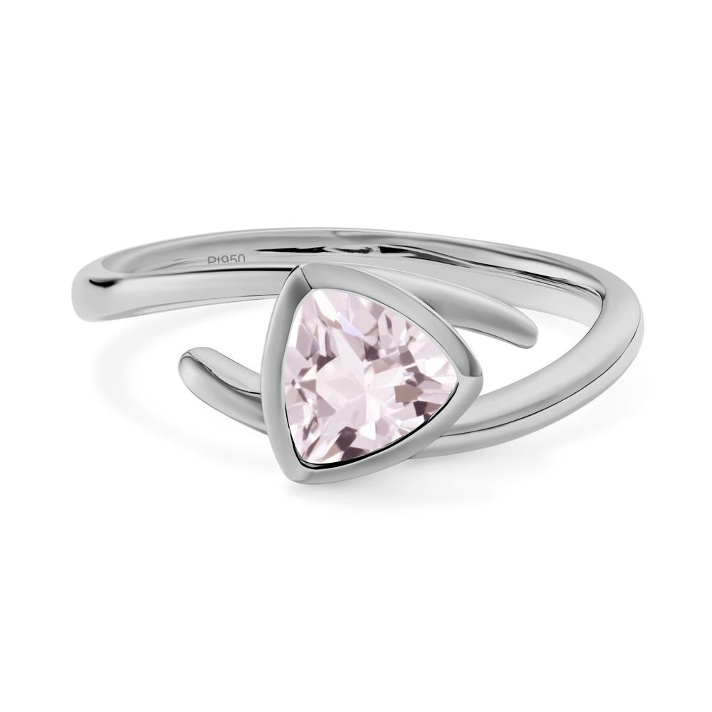 Bezel Set Morganite Ring - LUO Jewelry #metal_platinum