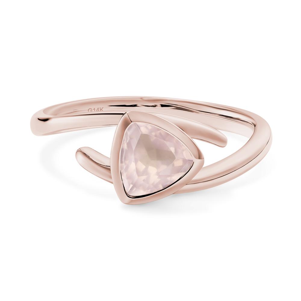 Bezel Set Rose Quartz Ring - LUO Jewelry #metal_14k rose gold