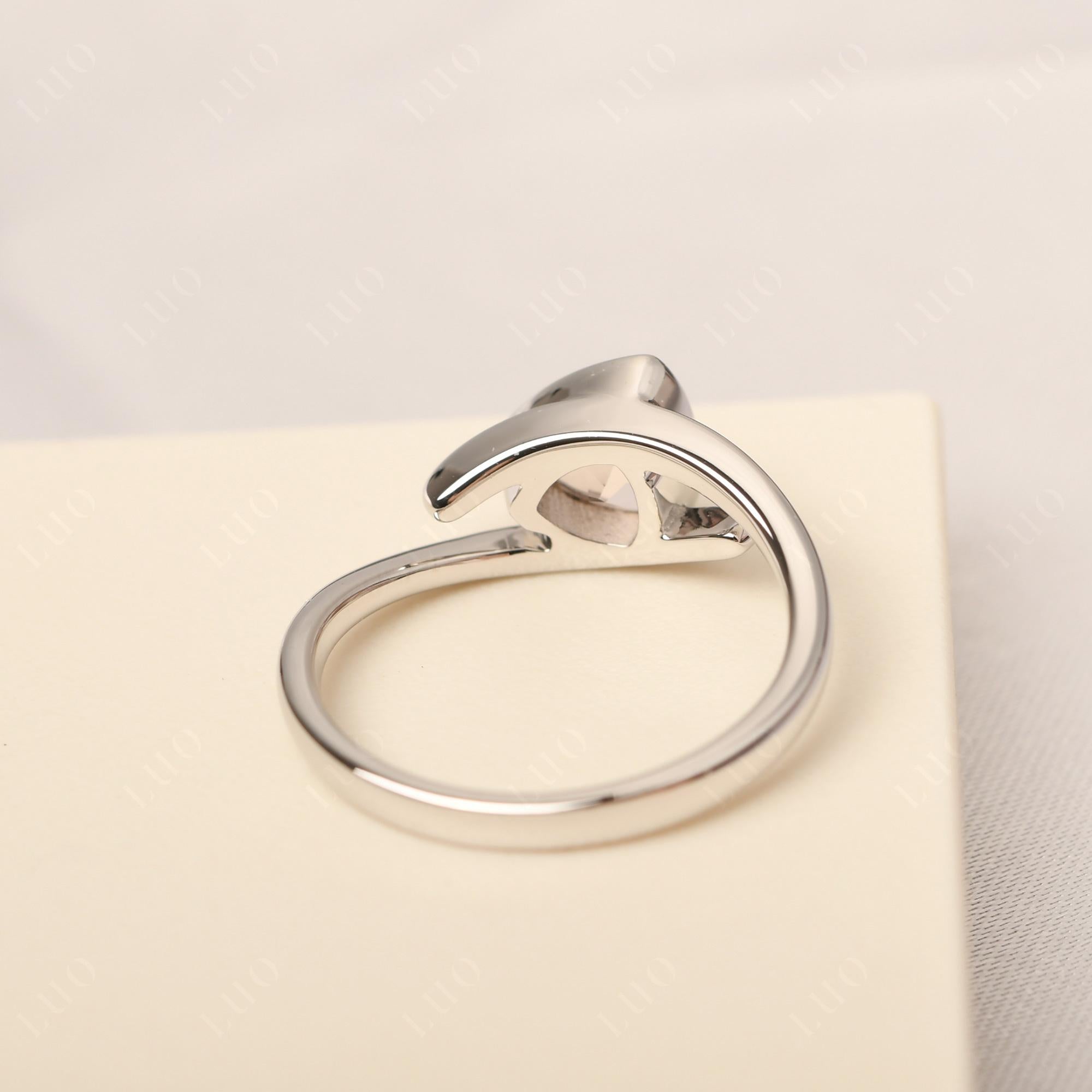 Bezel Set Rose Quartz Ring - LUO Jewelry 