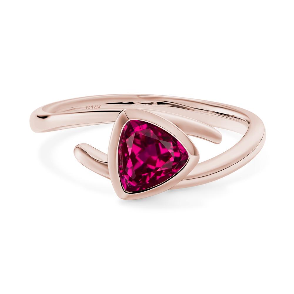Bezel Set Ruby Ring - LUO Jewelry #metal_14k rose gold