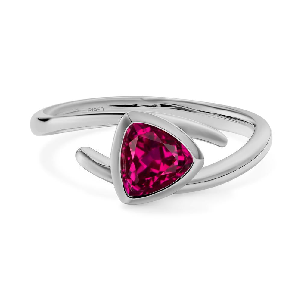 Bezel Set Ruby Ring - LUO Jewelry #metal_platinum