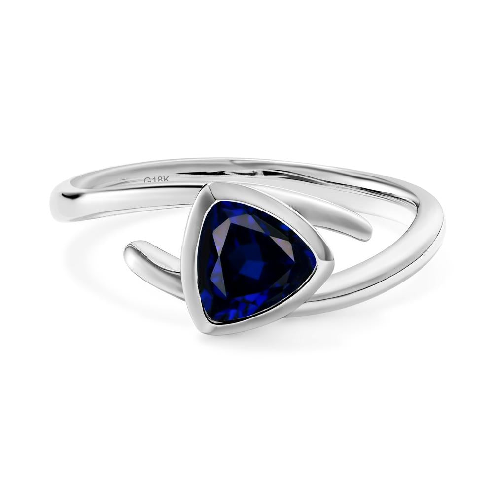 Bezel Set Sapphire Ring - LUO Jewelry #metal_18k white gold