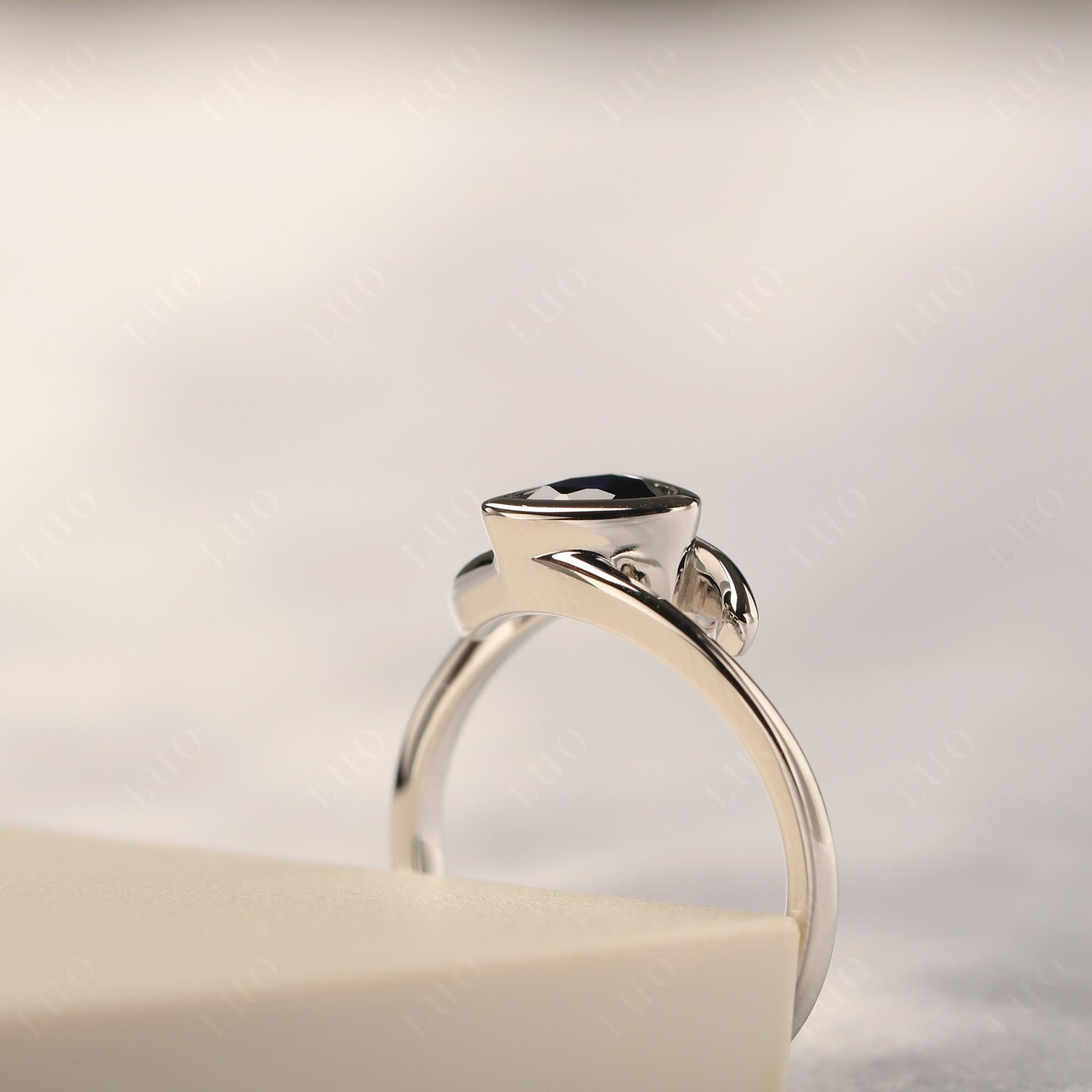 Bezel Set Sapphire Ring - LUO Jewelry 