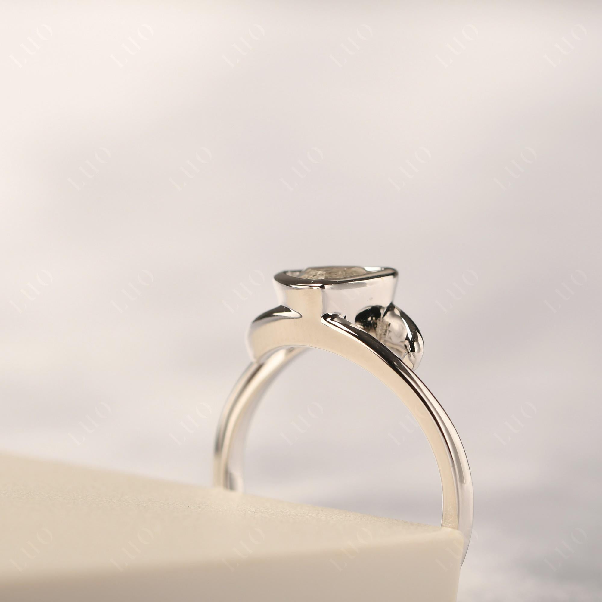 Bezel Set White Topaz Ring - LUO Jewelry 