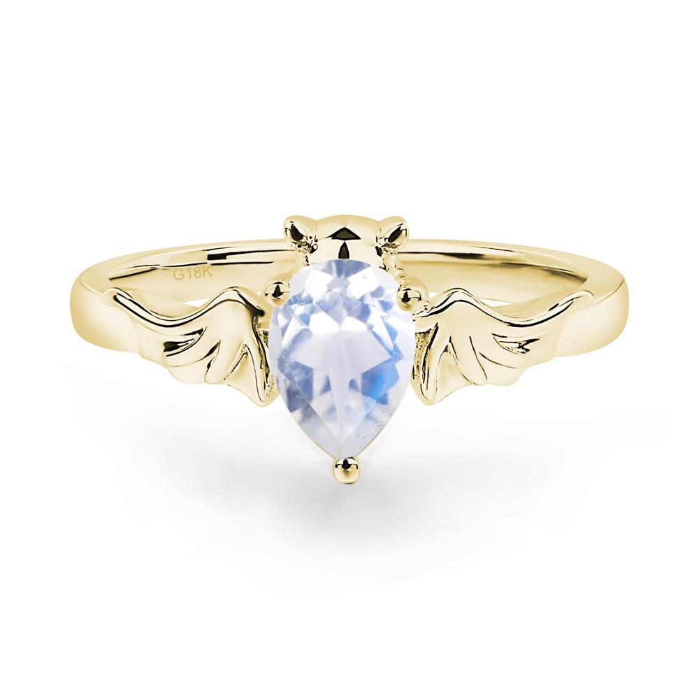 Moonstone Bat Engagement Ring - LUO Jewelry #metal_18k yellow gold