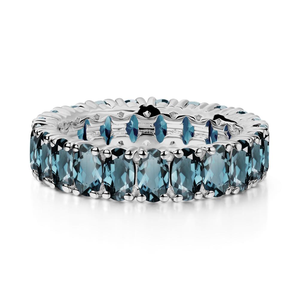 London Blue Topaz Wide Band Eternity Ring - LUO Jewelry #metal_platinum