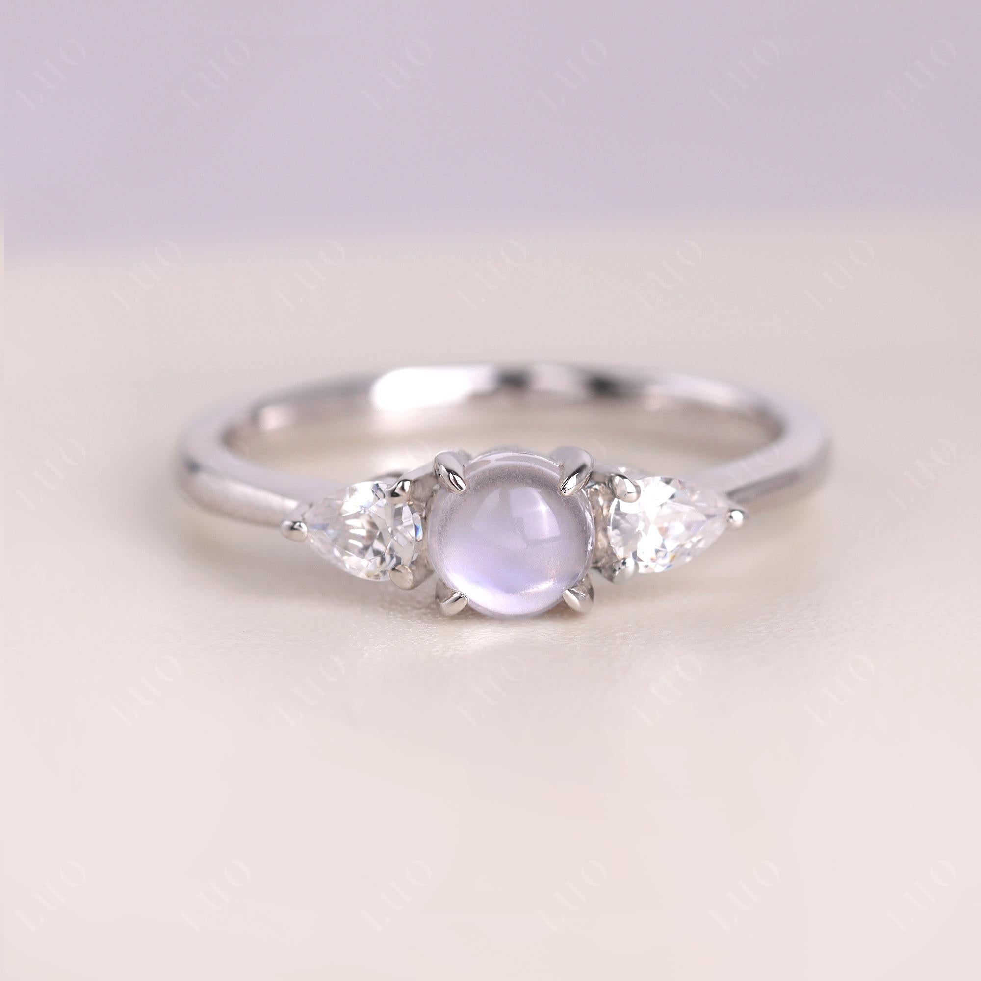 Cabochon Moonstone Engagement Ring - LUO Jewelry 