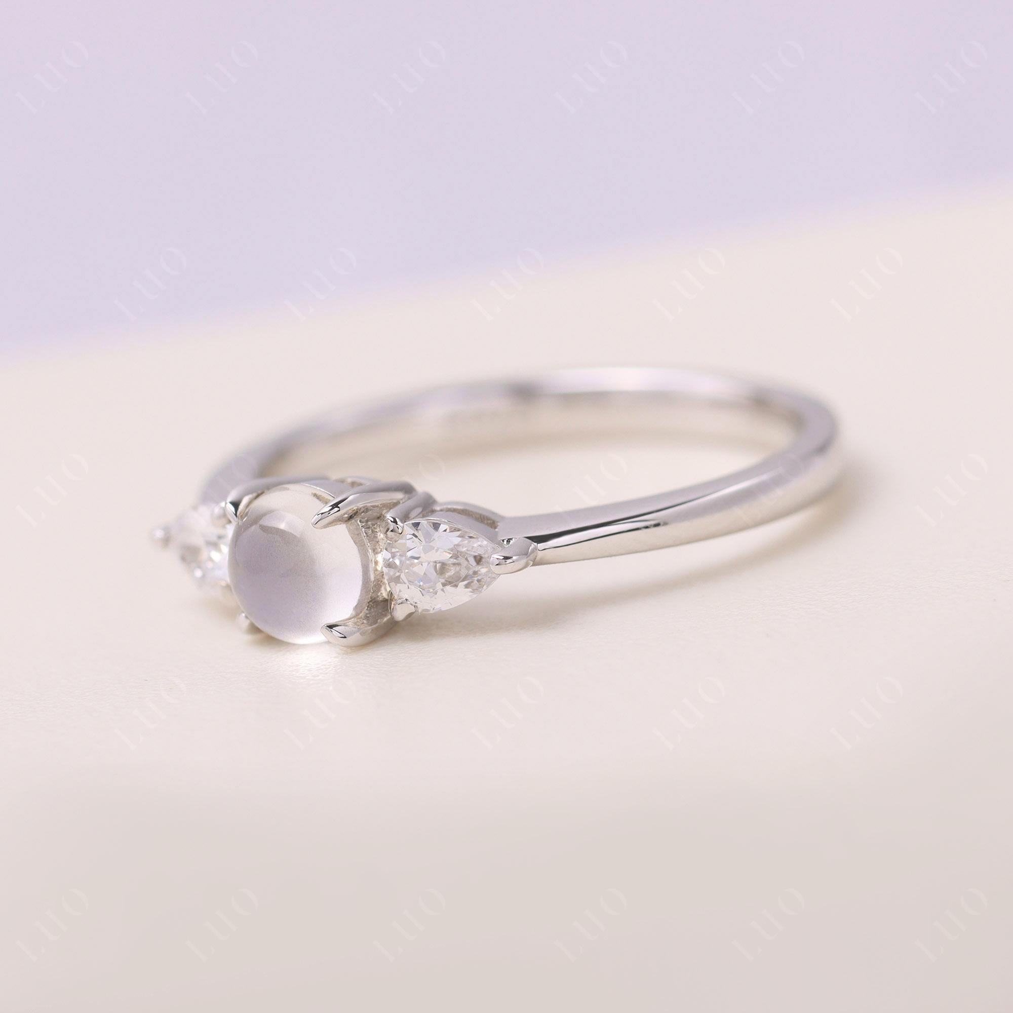 Cabochon Moonstone Engagement Ring - LUO Jewelry 