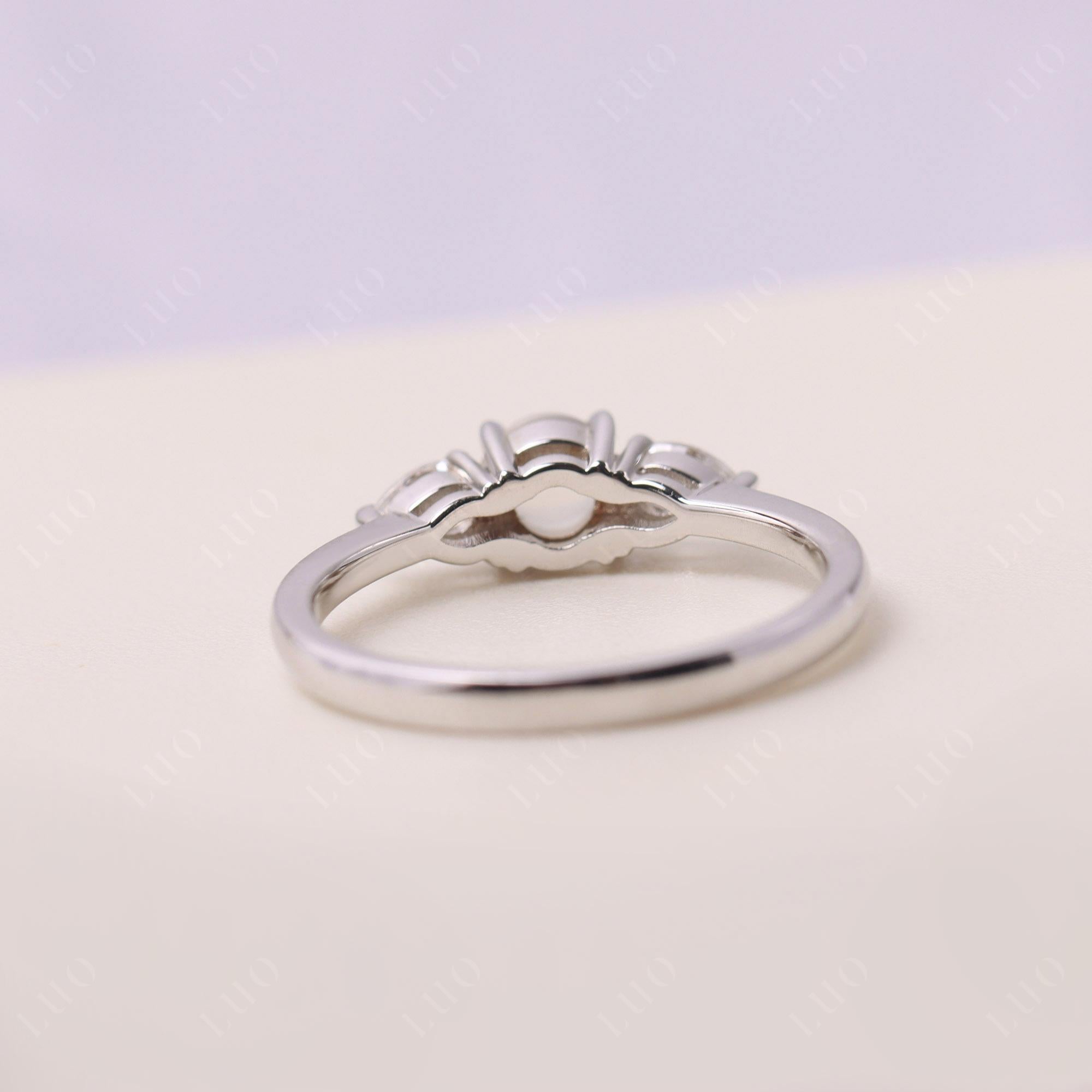 Cabochon Moonstone Engagement Ring - LUO Jewelry 